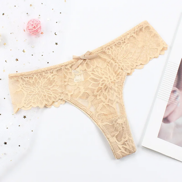 Sheer Mesh Lace Thong