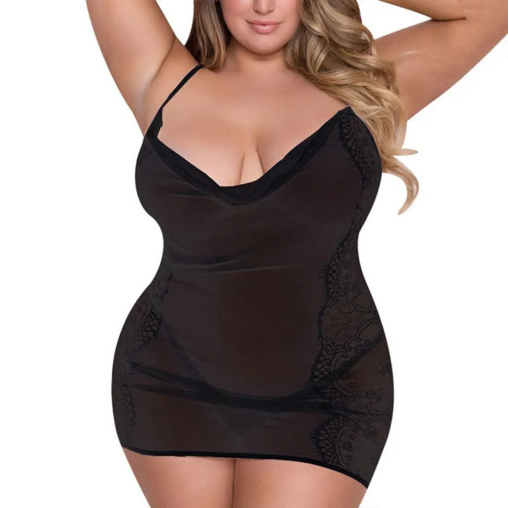 Plus Size Sheer Lace Lingerie