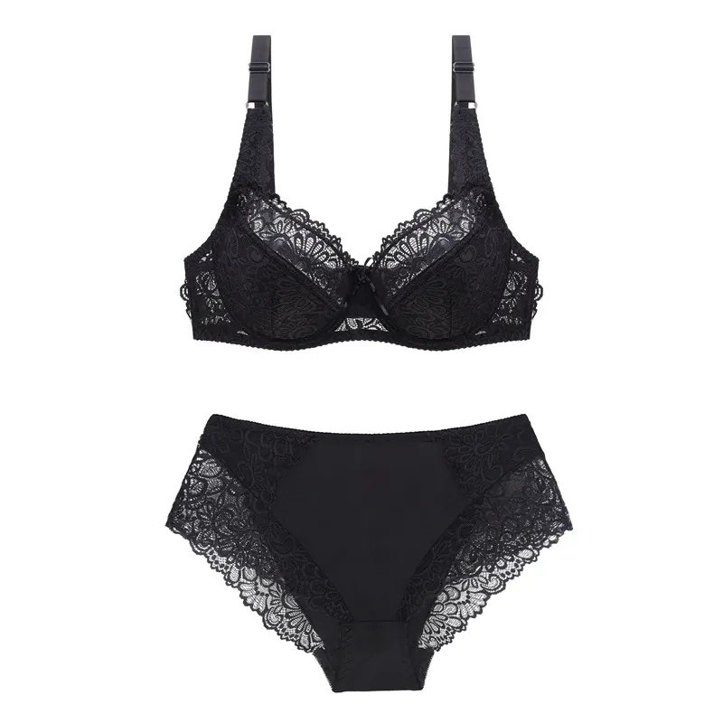 Plus Size Lace Bra and Panty Set