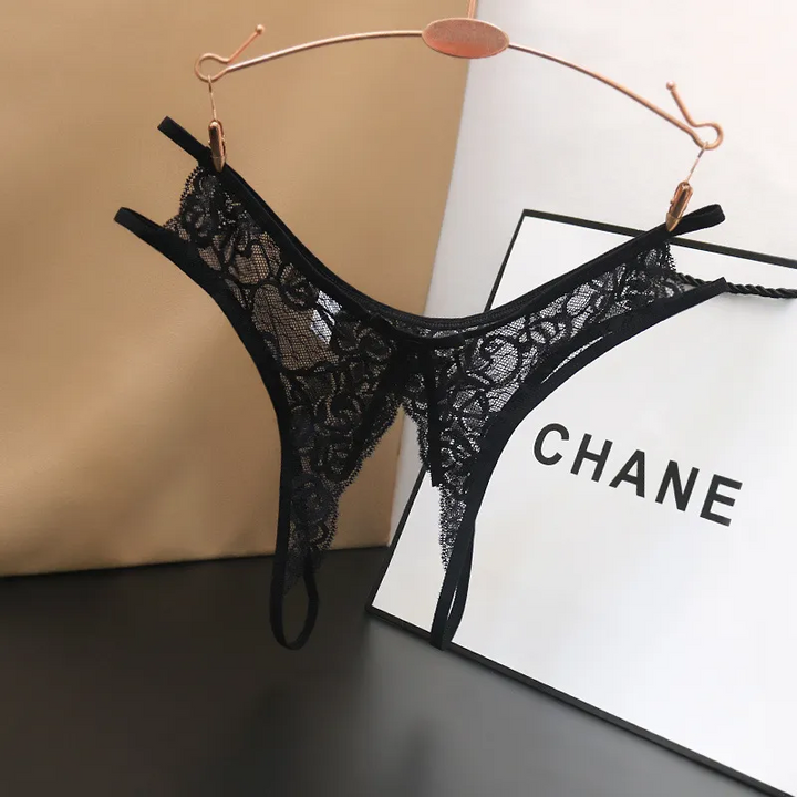 Sheer Lace Solid Color Thong