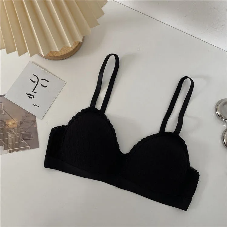 Women Fashion Sexy Solid Color Breathable Push-Up Triangle Cup Bra