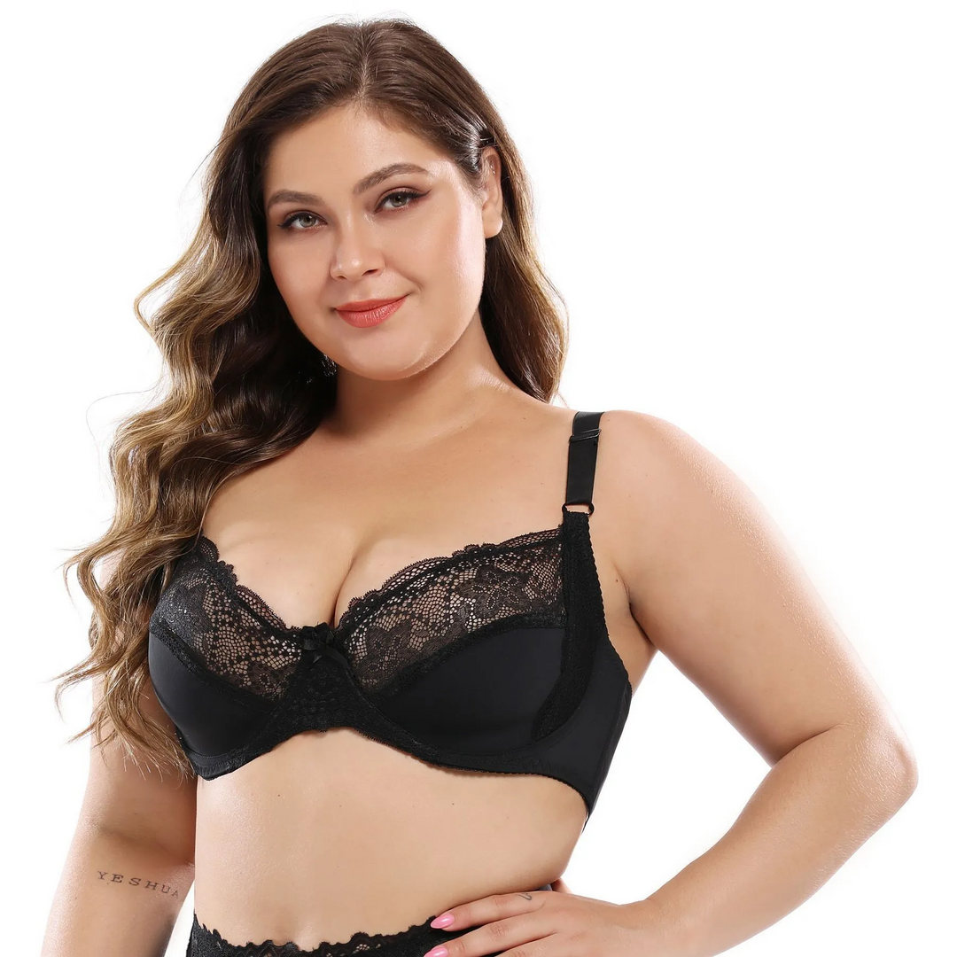 Elegant Plus Size Lace Support Bra