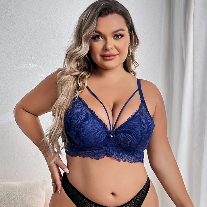 Plus Size Summer Lace Cut-Out Bra