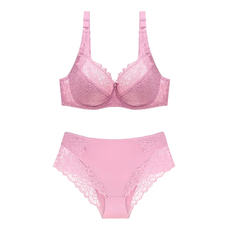 Plus Size Lace Bra and Panty Set