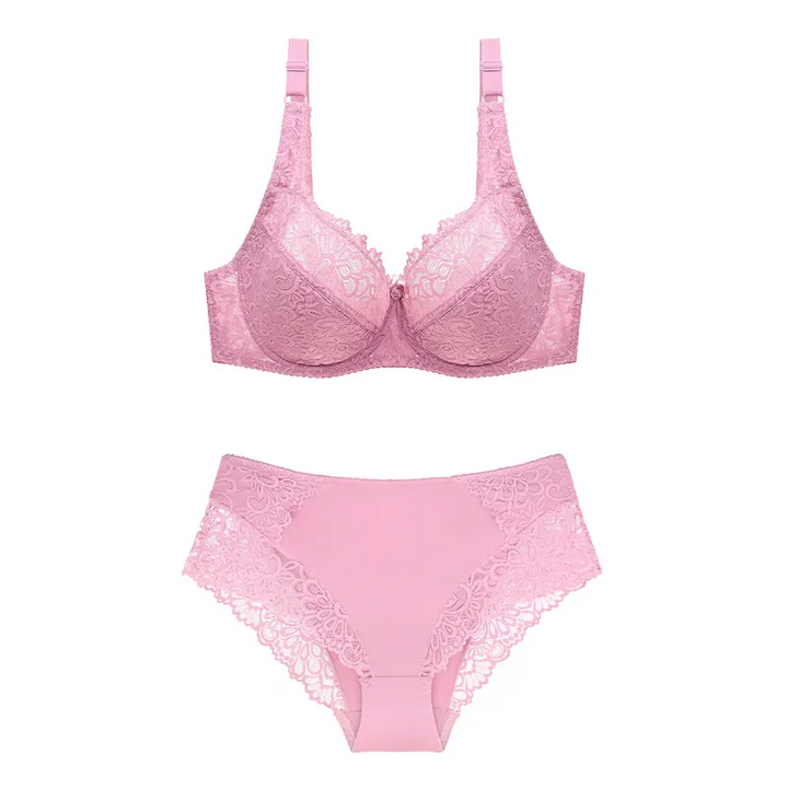 Plus Size Lace Bra and Panty Set
