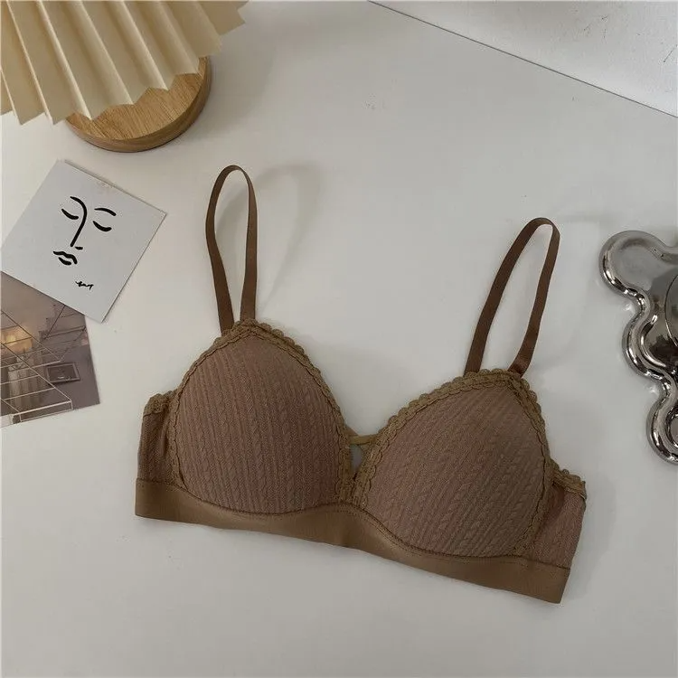 Women Fashion Sexy Solid Color Breathable Push-Up Triangle Cup Bra