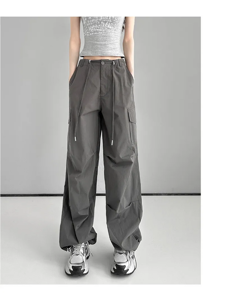 Solid Tone Relaxed Fit Comfy Cargo Joggers