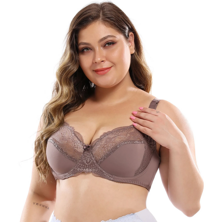 Elegant Plus Size Lace Support Bra