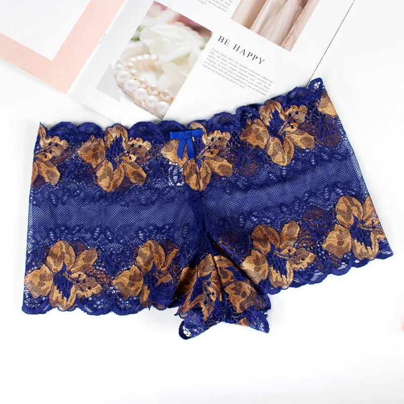 Lace Rose Pattern Mid-Waist Panty with Cotton Crotch