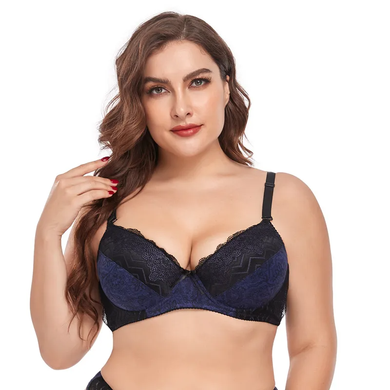 Plus Size Lace Print Bra