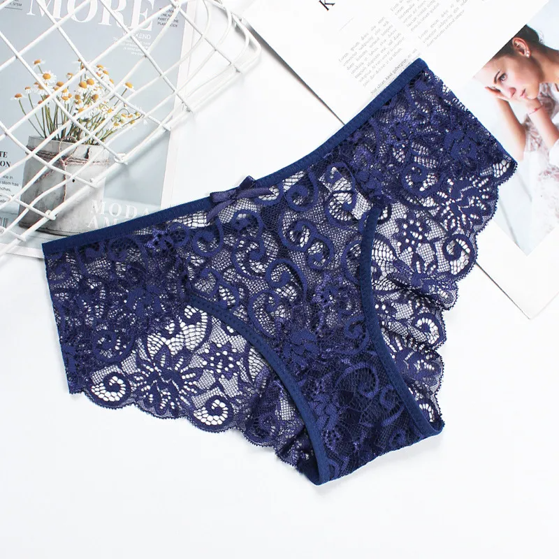 Lace Hollow Mid-Waist Panties