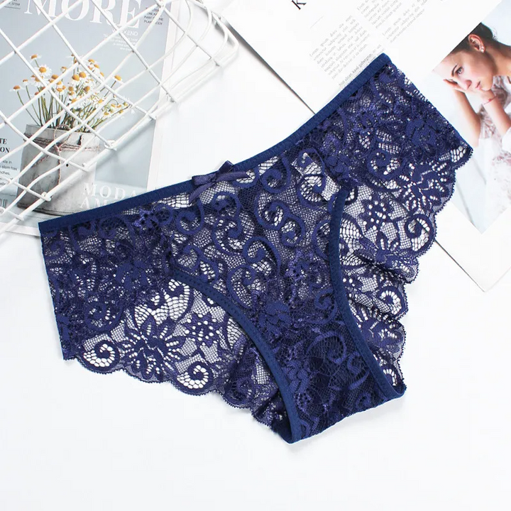 Lace Hollow Mid-Waist Panties