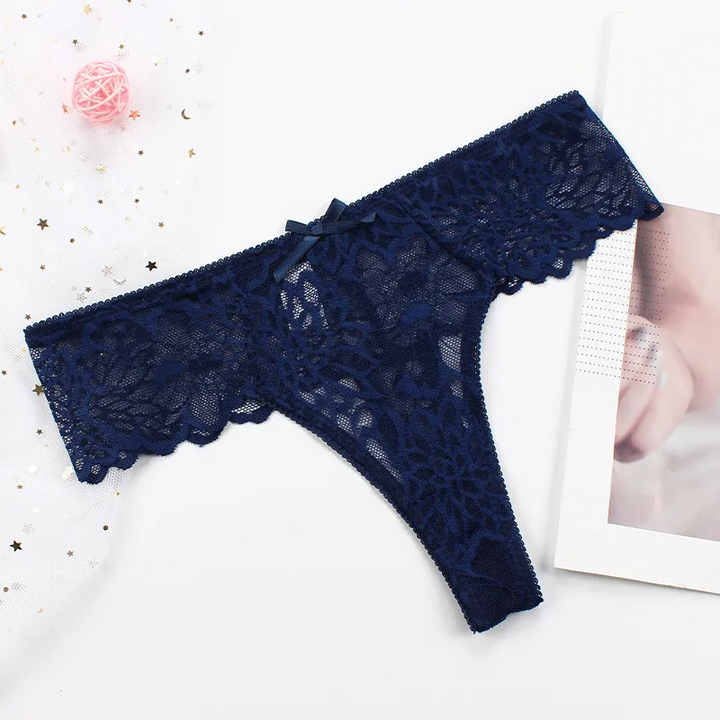Sheer Mesh Lace Thong