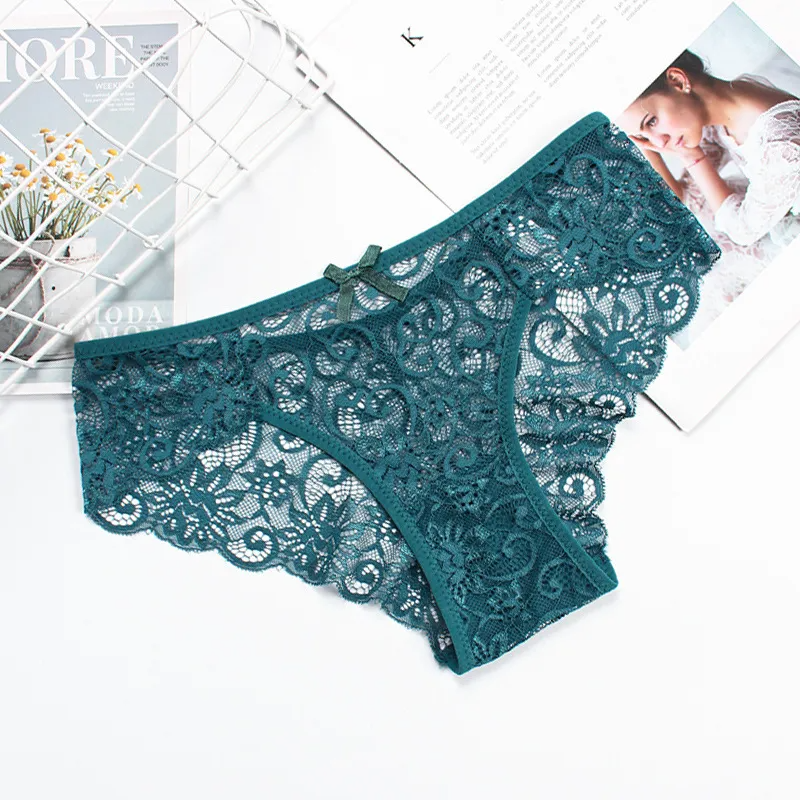 Lace Hollow Mid-Waist Panties