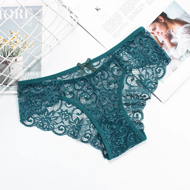 Lace Hollow Mid-Waist Panties