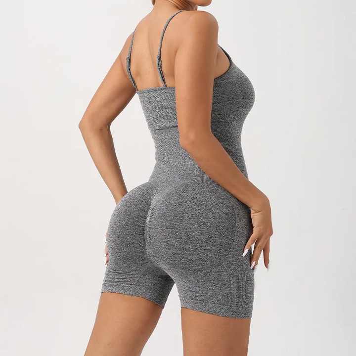 Solid Tone Stretch Fit Active Yoga Romper