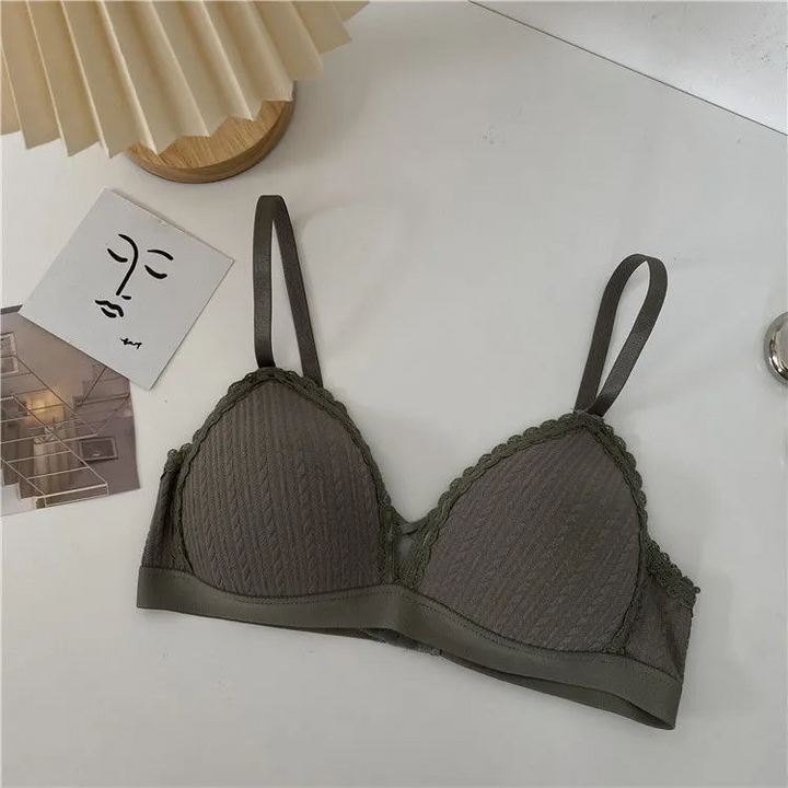 Women Fashion Sexy Solid Color Breathable Push-Up Triangle Cup Bra