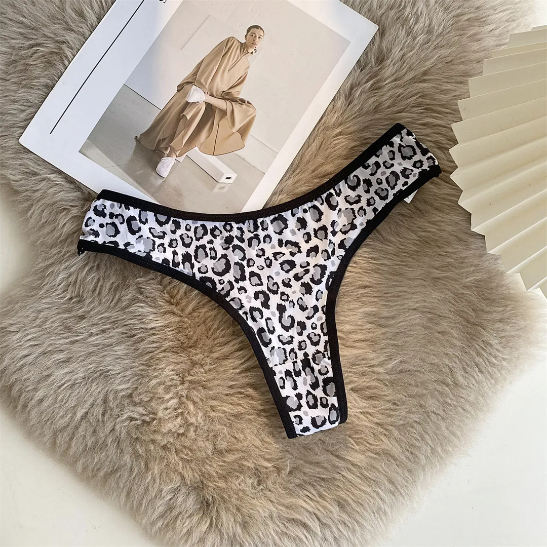 Low-Waist Hollow Animal Print Panty