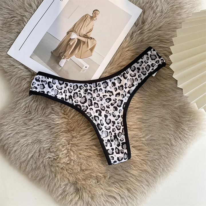 Low-Waist Hollow Animal Print Panty