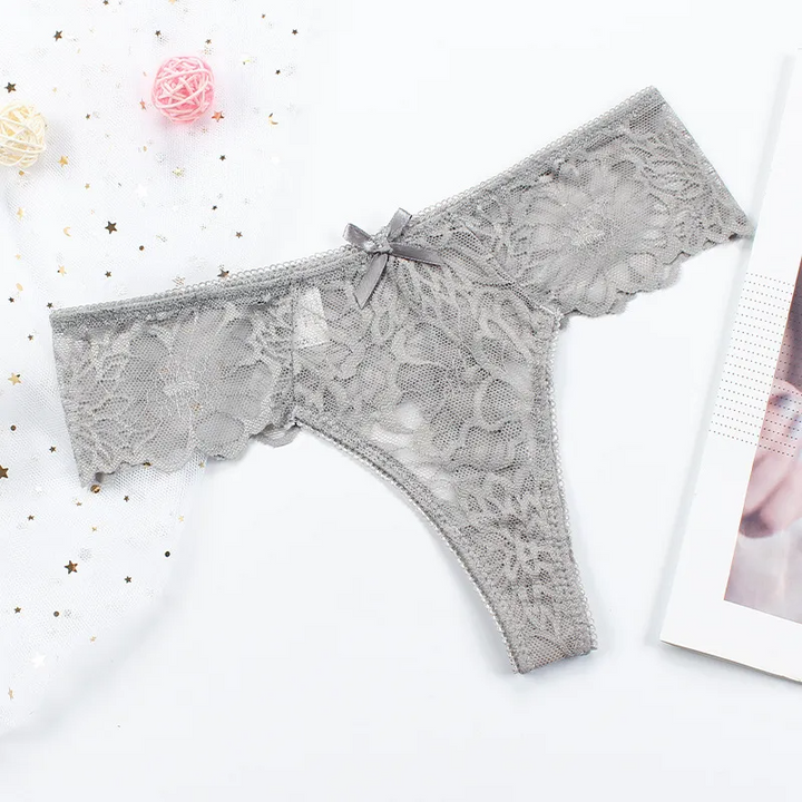 Sheer Mesh Lace Thong