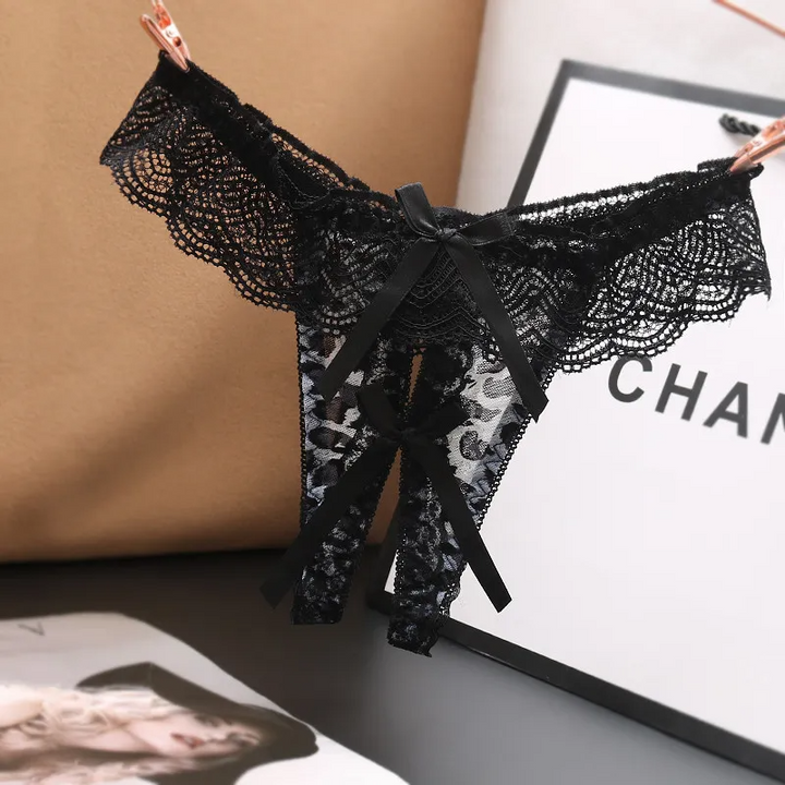 Lace Sheer Leopard Thong