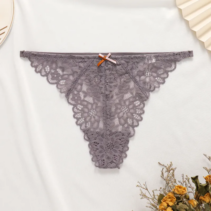 Ice Silk Lace Breathable Mid-Waist Panty
