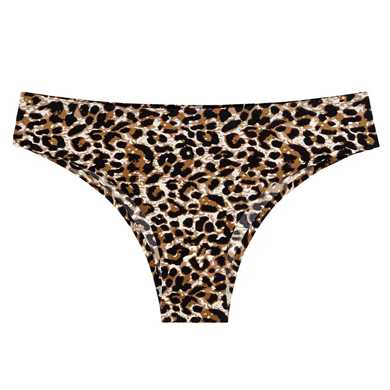 Leopard Print Seamless Ice Silk Panty