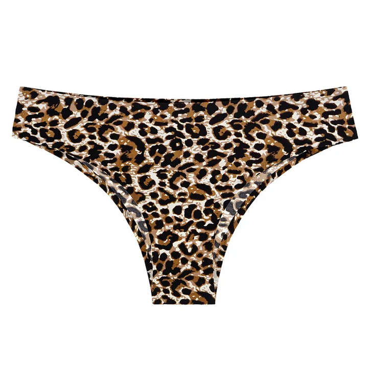 Leopard Print Seamless Ice Silk Panty