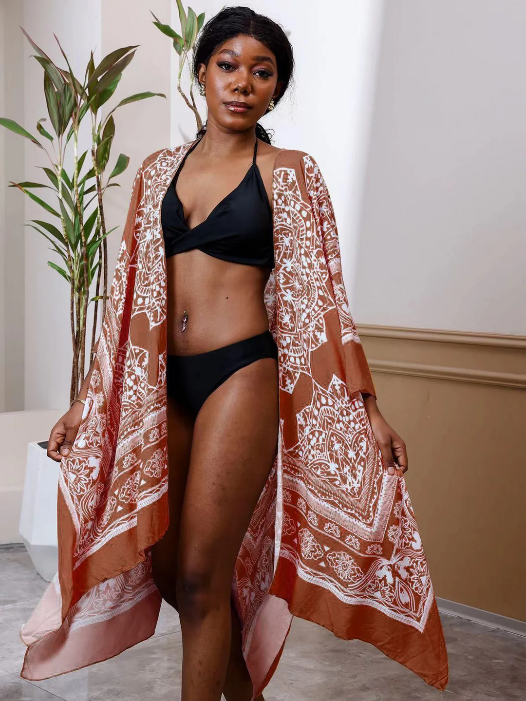 Tropic Muse Printed Bikini Cover-Up Dress