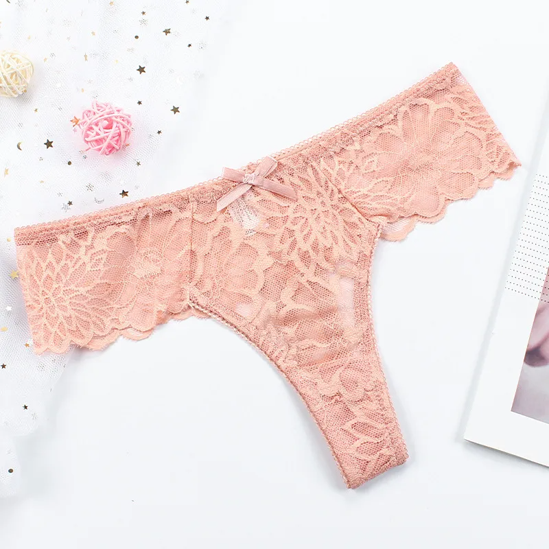 Sheer Mesh Lace Thong