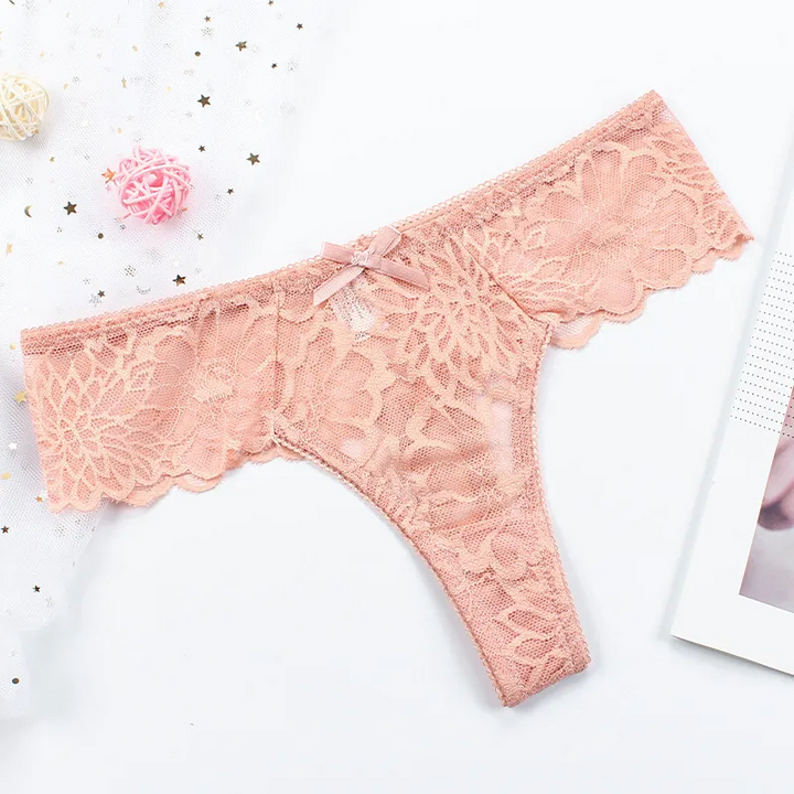 Sheer Mesh Lace Thong