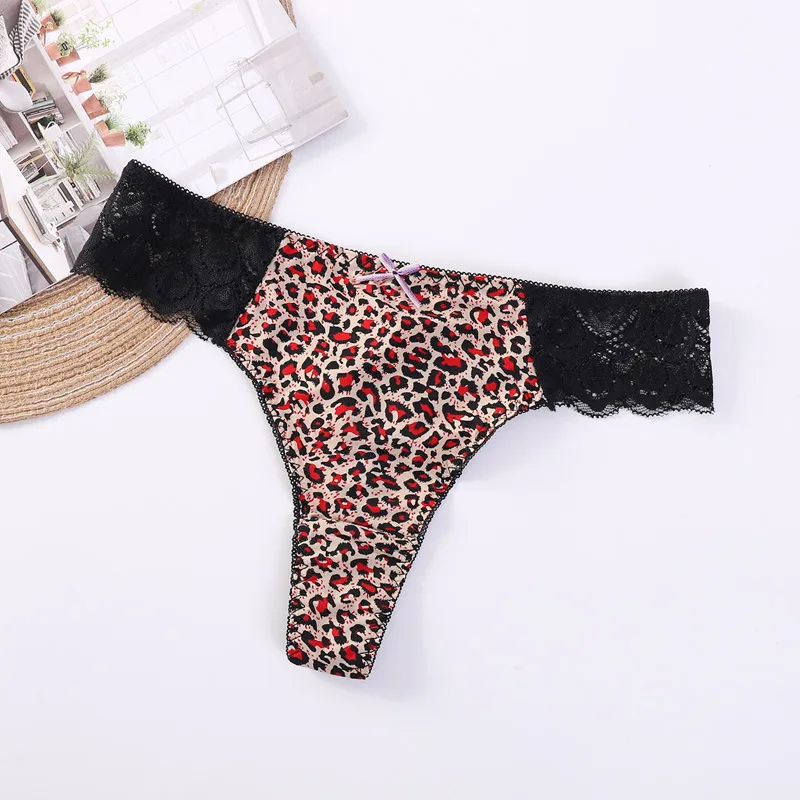 Leopard Print Lace Mid-Waist Panties