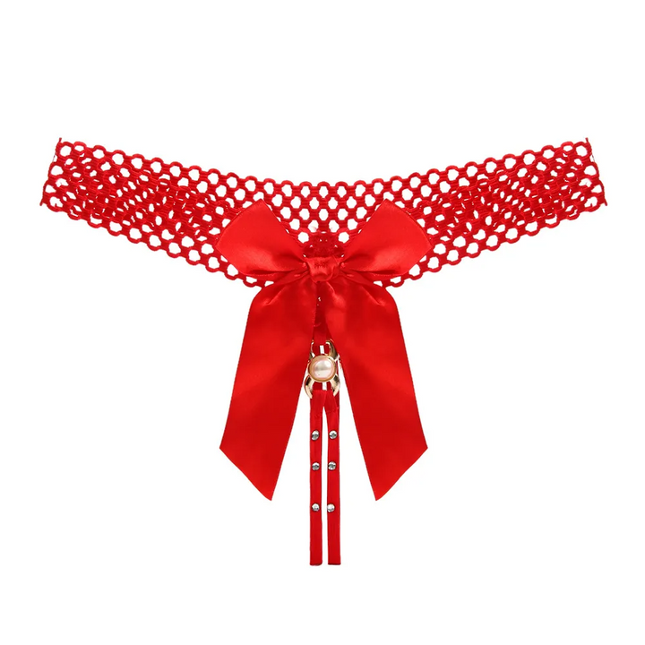 Low-Rise Bow Detail Thong