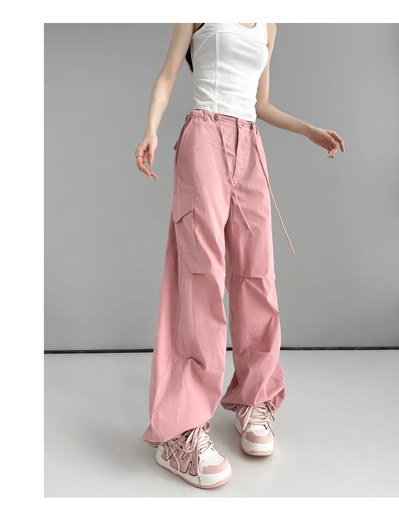 Solid Tone Relaxed Fit Comfy Cargo Joggers