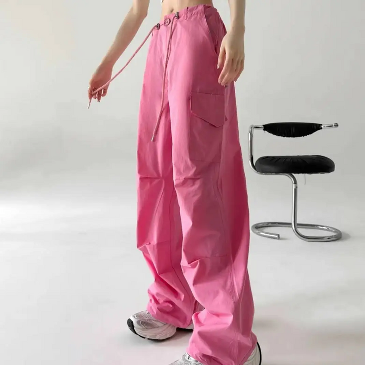 Solid Tone Relaxed Fit Comfy Cargo Joggers