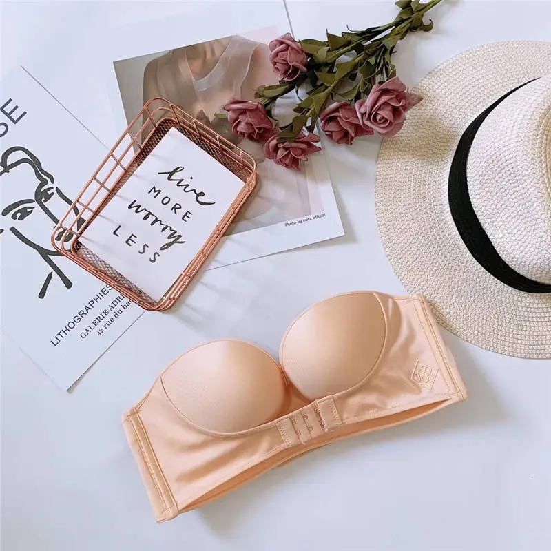 Women Sexy Strapless Wireless Push-up Bras