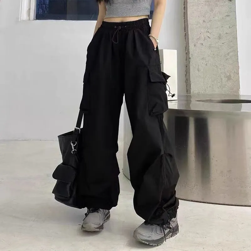 Loose Fit Solid Tone Comfy Cargo Joggers