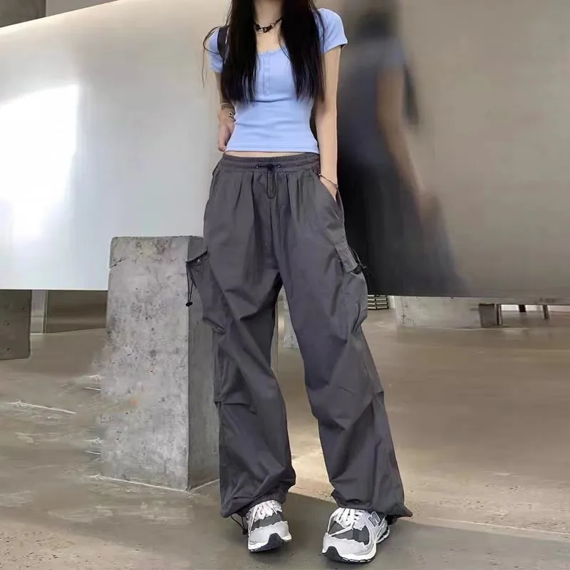 Loose Fit Solid Tone Comfy Cargo Joggers