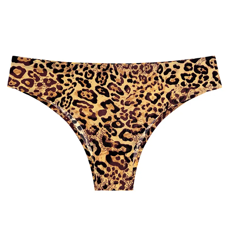 Leopard Print Seamless Ice Silk Panty