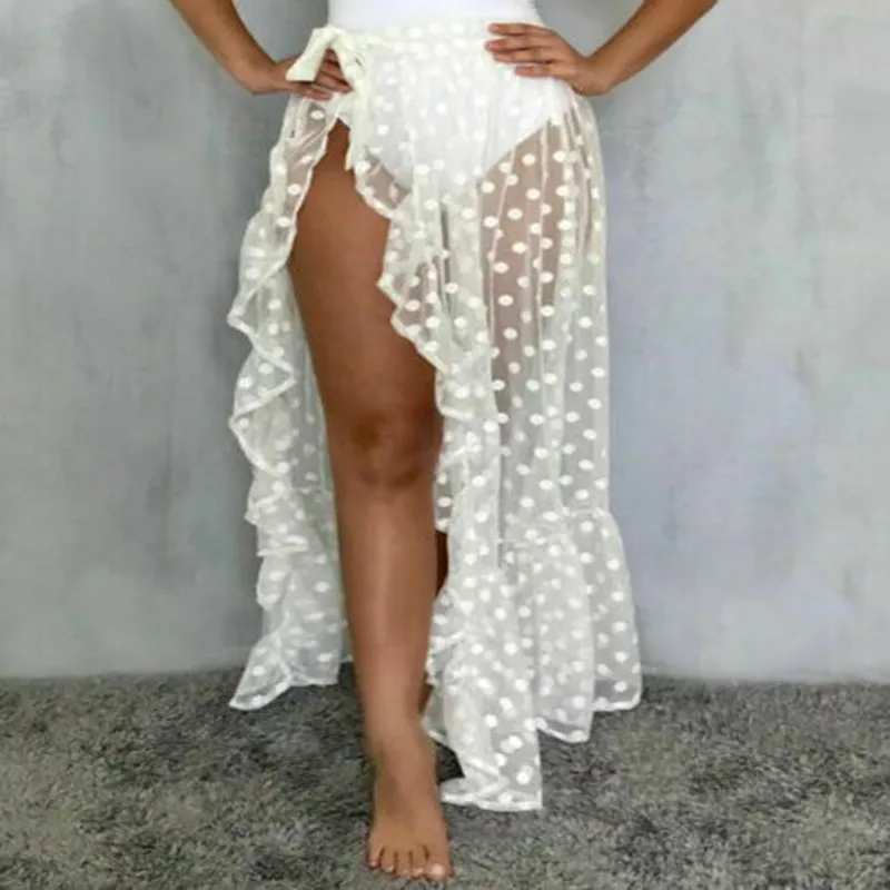 Sheer Tide Polka Dot Swim Cover Skirt