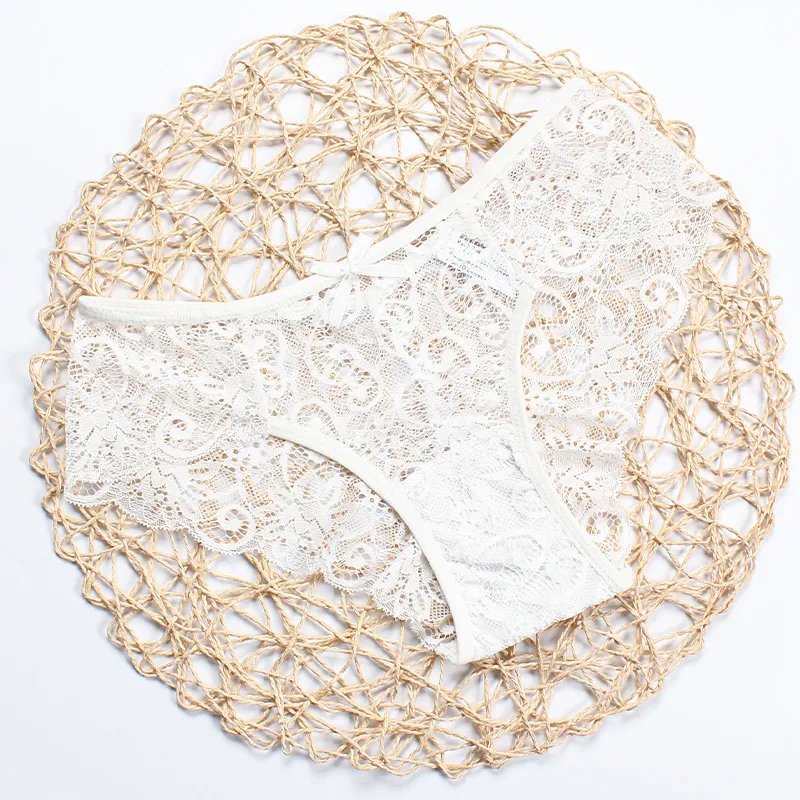 Lace Hollow Mid-Waist Panties