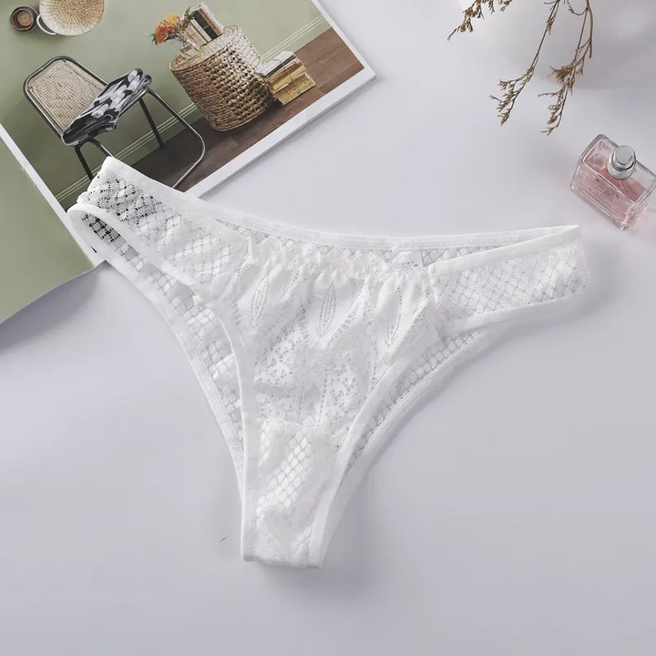 Hollow Lace Mid-Waist Briefs