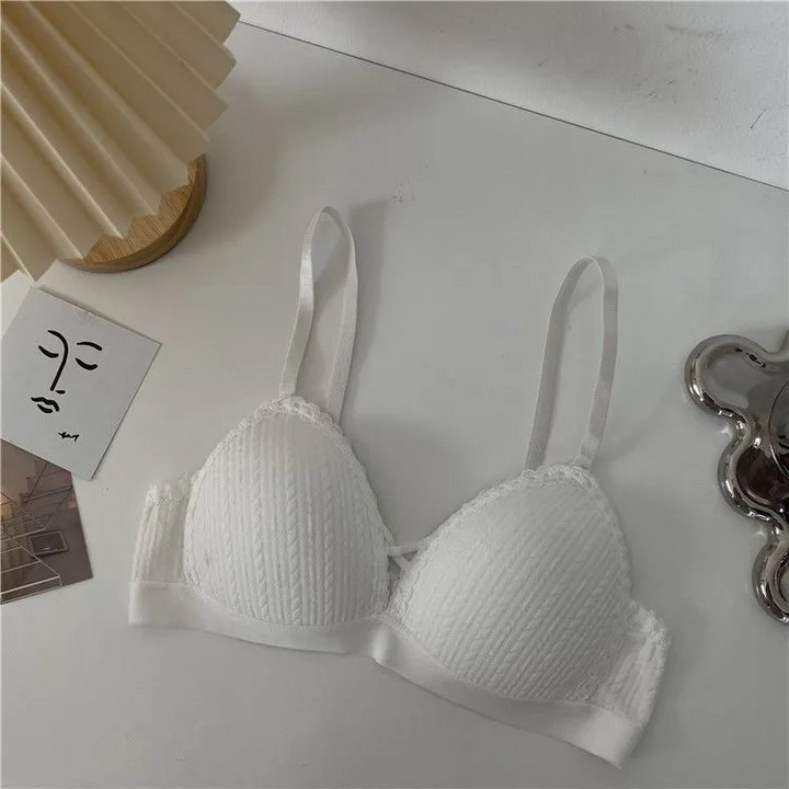 Women Fashion Sexy Solid Color Breathable Push-Up Triangle Cup Bra
