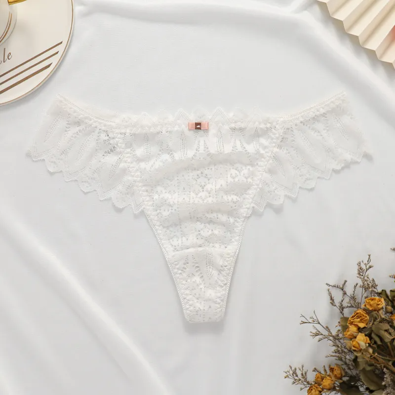 Low-Waist Lace Panty with Cross Belt Cutout