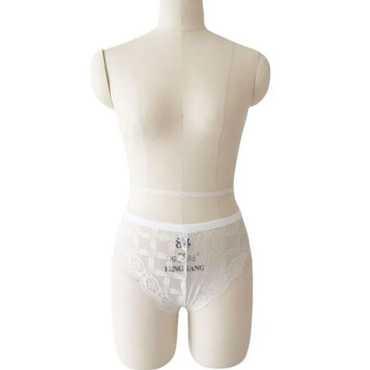 See-Through Lace Briefs with Bow Detail