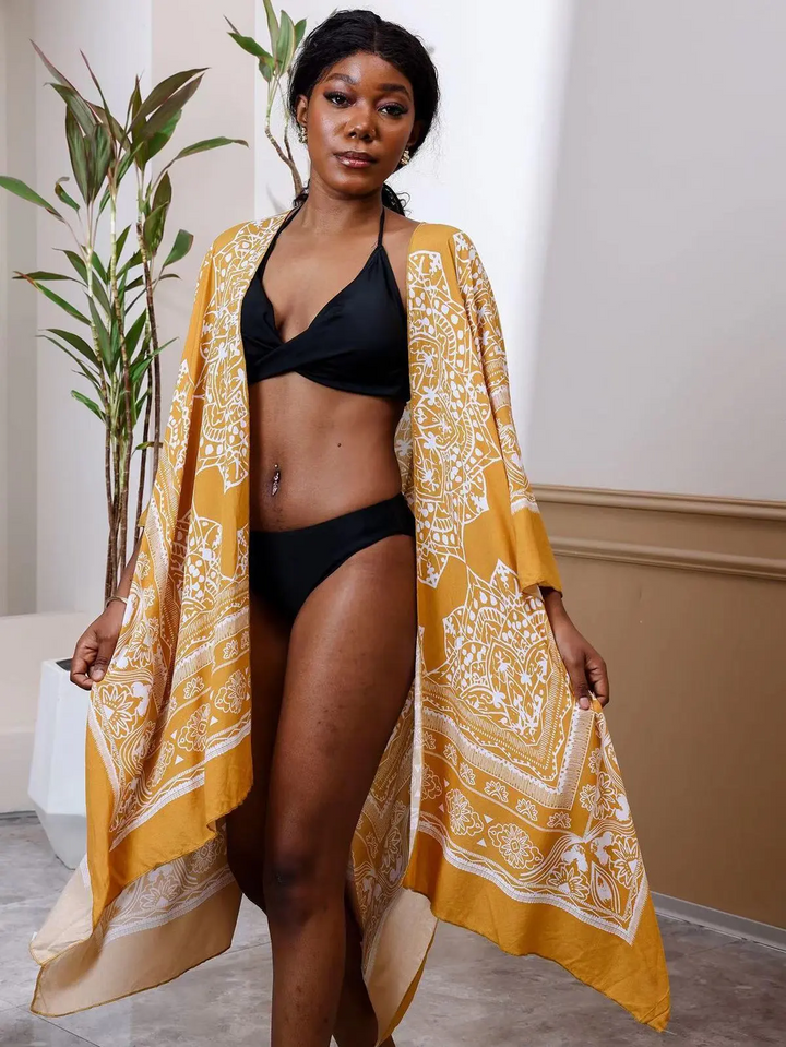 Tropic Muse Printed Bikini Cover-Up Dress