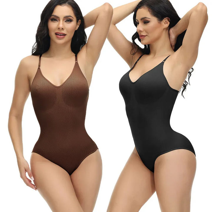 High Elastic Tummy and Hip Shaping Bodysuit with Adjustable Straps