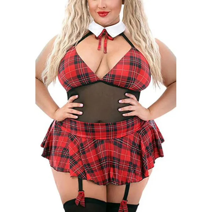 Plus Size Sexy Cosplay Uniform Lingerie Set