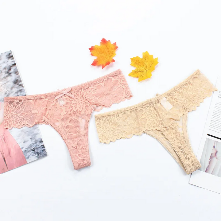 Sheer Mesh Lace Thong
