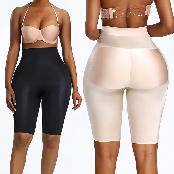Solid Color High-Waist Tummy-Lifting Shaping Pants